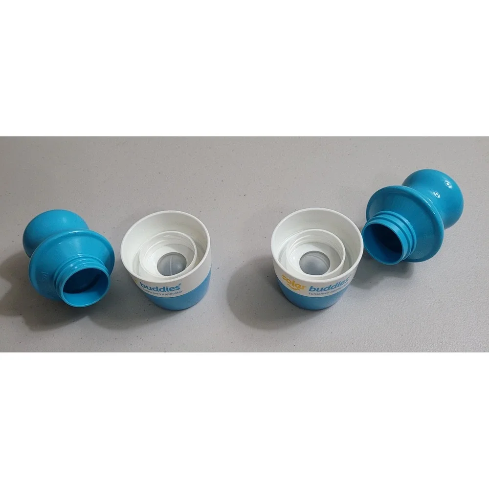 Solar Buddies Sunscreen Applicator Set of 2 Kids Blue 100ml Refillable Mess Free